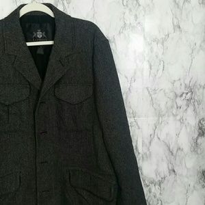 Express | herringbone wool blend lined coat